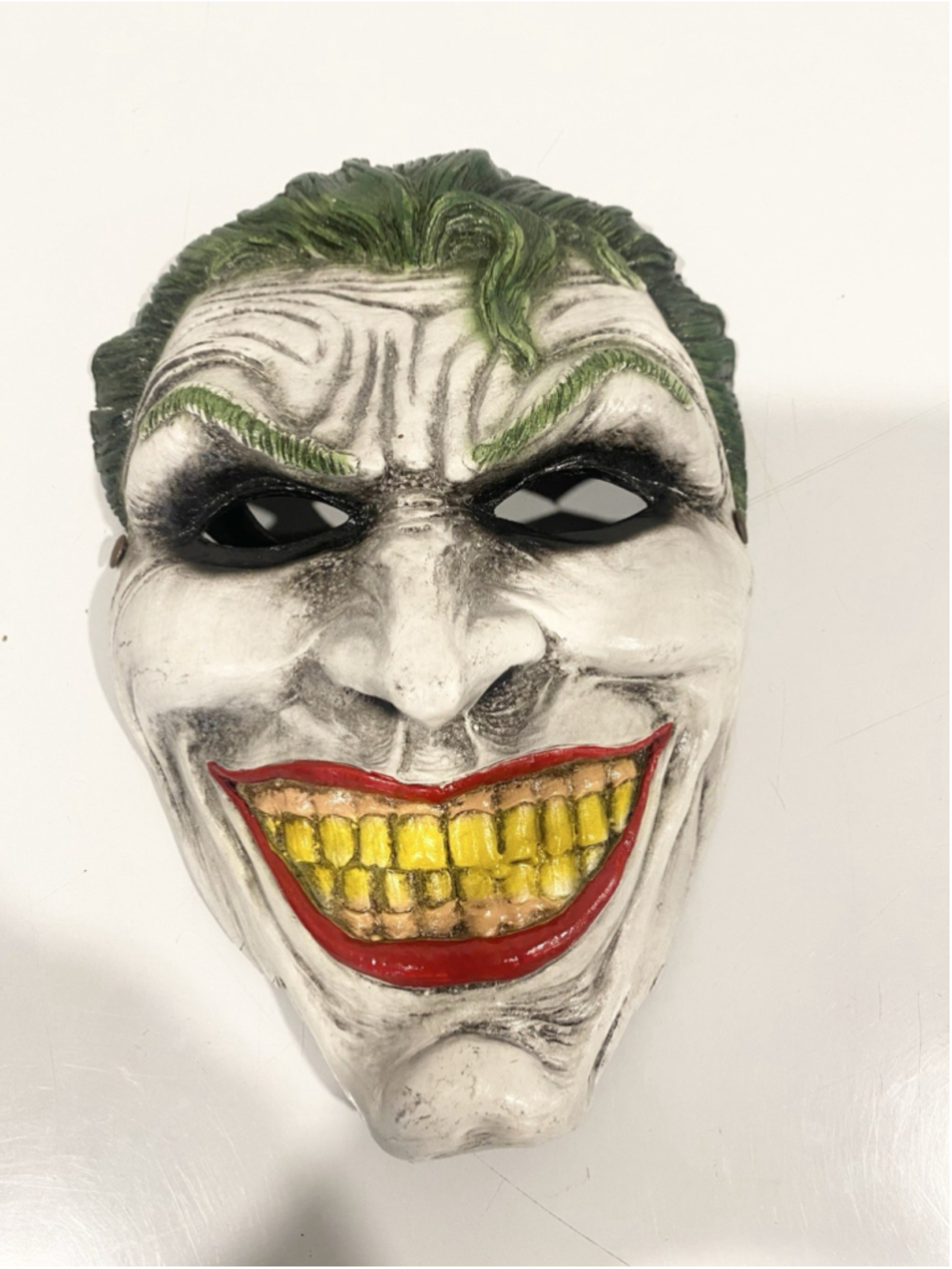 Joker Style Creepy Clown Mask Resin Wall Decor Hand Painted Halloween 9”